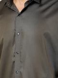 Colvyn Harris Men's Slim Fit Satin Lycra Coffee Casual Shirt