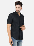 Colvyn Harris Men's Slim Fit Denim Black Tinted Casual Shirt