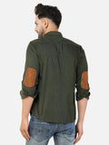 Colvyn Harris Men's Slim Fit Corduroy Olive Casual Shirt