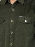 Colvyn Harris Men's Slim Fit Corduroy Olive Casual Shirt