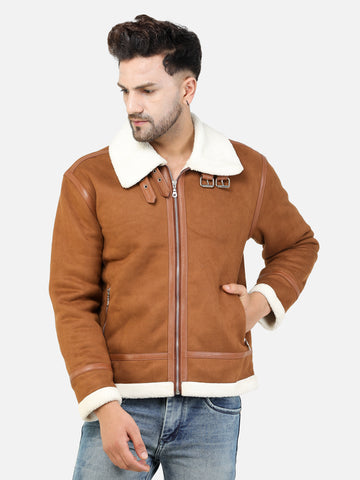 Colvyn Harris Men's Regular Fit Suede leather Tan Jacket