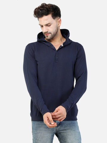 COLVYNHARRIS JEANS Lycra Terry Cotton Regular Fit Sweatshirt with Hoodie