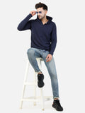 COLVYNHARRIS JEANS Lycra Terry Cotton Regular Fit Sweatshirt with Hoodie
