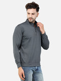Colvyn Harris Men's Lycra Ponte Regular Fit Grey Sweatshirt with T-Neck