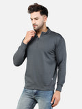 Colvyn Harris Men's Lycra Ponte Regular Fit Grey Sweatshirt with T-Neck
