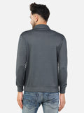Colvyn Harris Men's Lycra Ponte Regular Fit Grey Sweatshirt with T-Neck