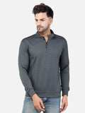 Colvyn Harris Men's Lycra Ponte Regular Fit Grey Sweatshirt with T-Neck