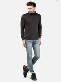 Colvyn Harris Men's Lycra Ponte Regular Fit Black Sweatshirt with T-Neck