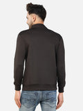 Colvyn Harris Men's Lycra Ponte Regular Fit Black Sweatshirt with T-Neck