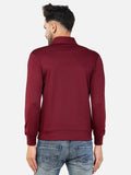Colvyn Harris Men's Lycra Ponte Regular Fit Wine Sweatshirt with T-Neck