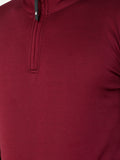 Colvyn Harris Men's Lycra Ponte Regular Fit Wine Sweatshirt with T-Neck