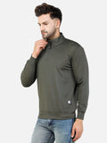 Colvyn Harris Men's Lycra Ponte Regular Fit Dark Green Sweatshirt with T-Neck