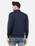 Colvyn Harris Men's Lycra Ponte Regular Fit Navy Blue Sweatshirt with T-Neck