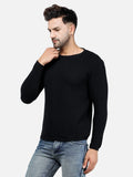 Colvyn Harris Men's Cotton Lycra Regular Fit Black Sweatshirt with Rolling Neck