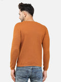 Colvyn Harris Men's Cotton Lycra Regular Fit Rust Sweatshirt with Rolling Neck