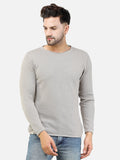 Colvyn Harris Men's Cotton Lycra Regular Fit Grey Sweatshirt with Rolling Neck