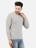 Colvyn Harris Men's Cotton Lycra Regular Fit Grey Sweatshirt with Rolling Neck