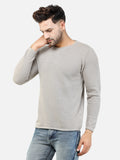 Colvyn Harris Men's Cotton Lycra Regular Fit Grey Sweatshirt with Rolling Neck