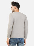 Colvyn Harris Men's Cotton Lycra Regular Fit Grey Sweatshirt with Rolling Neck