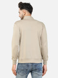 Colvyn Harris Men's Lycra Ponte Regular Fit Cream Sweatshirt with T-Neck