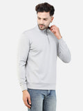 Colvyn Harris Men's Lycra Ponte Regular Fit Light Grey Sweatshirt with T-Neck