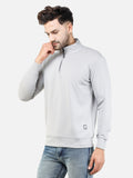 Colvyn Harris Men's Lycra Ponte Regular Fit Light Grey Sweatshirt with T-Neck
