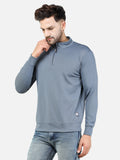 Colvyn Harris Men's Lycra Ponte Regular Fit Blue Sweatshirt with T-Neck