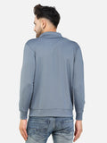Colvyn Harris Men's Lycra Ponte Regular Fit Blue Sweatshirt with T-Neck