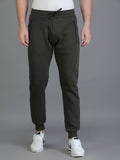 Colvyn Harris Regular Fit Solid Olive Track Pant for Men