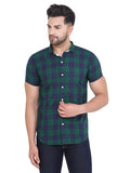 COLVYNHARRIS JEANS Men Dark Green and Navy Reversible Chekered Casual Shirt