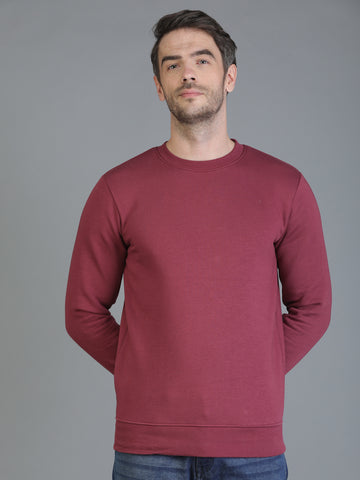 Colvyn Harris Cotton Fleece Crew Neck Anemone Shade Sweatshirt for Men