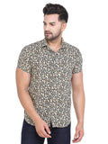COLVYNHARRIS JEANS Men Light Brown Digital Printed Casual Shirt