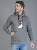 Colvyn Harris Cotton Fleece Hoodie Grey Sweatshirt for Men