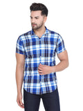 COLVYNHARRIS JEANS Men Blue and White Reversible Chekered Casual Shirt