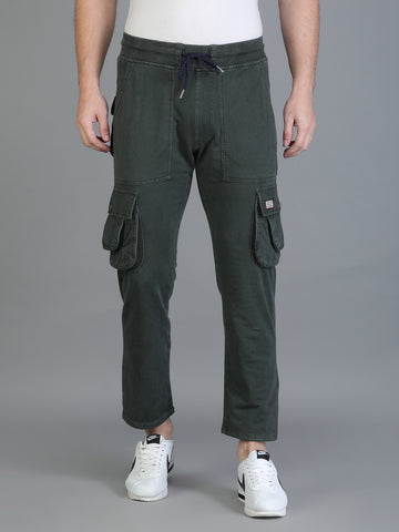 Colvyn Harris Regular Fit Multi-Pockets Green Cargo Pant for Men
