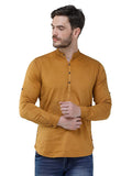 COLVYNHARRIS JEANS Men Casualwear Full Sleeve Slim Fit Mustard Shirt