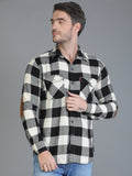 Colvyn Harris Slim Fit Black & White Check Shirt for Men with Pocket