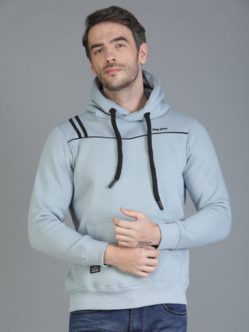 Colvyn Harris Cotton Fleece Hoodie Light Sky Sweatshirt for Men