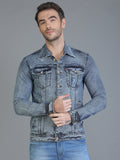 Colvyn Harris Full Sleeve Regular Winter Bata Wash Blast Denim Jacket for Men