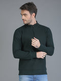 Colvyn Harris Half Zip Heavy Mattie Cotton Dark Green Sweatshirt for Men