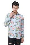 COLVYNHARRIS JEANS Men casualwear Full Sleeve Slim Fit Shirt Collar Floral Print Light Blue Luxury Shirt
