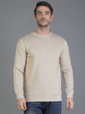 Colvyn Harris Cotton Fleece Crew Neck Forested Almond Sweatshirt for Men