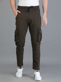 Colvyn Harris Regular Fit Multi-Pockets Brown Cargo Pant for Men