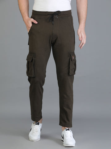 Colvyn Harris Regular Fit Multi-Pockets Brown Cargo Pant for Men