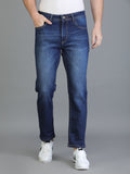 Colvyn Harris Regular Fit Mid Rise Cotton Flat Knit Hard Bata Wash Jeans for Men