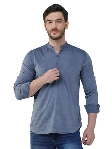 COLVYNHARRIS JEANS Men Casualwear Full Sleeve Slim Fit Grey Shirt