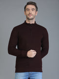 Colvyn Harris Half Zip Heavy Mattie Cotton Wine Shade Sweatshirt for Men