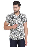 COLVYNHARRIS JEANS Men White and Black Floral Printed Reversible Casual Shirt