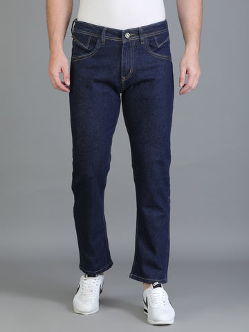 Colvyn Harris Regular Fit Solid Cotton Flat Raw Wash Jeans for Men