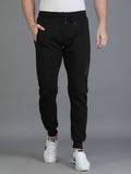 Colvyn Harris Regular Fit Solid Black Track Pant for Men